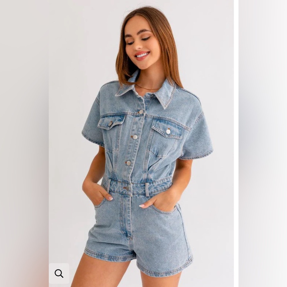 Le Lis Denim Romper